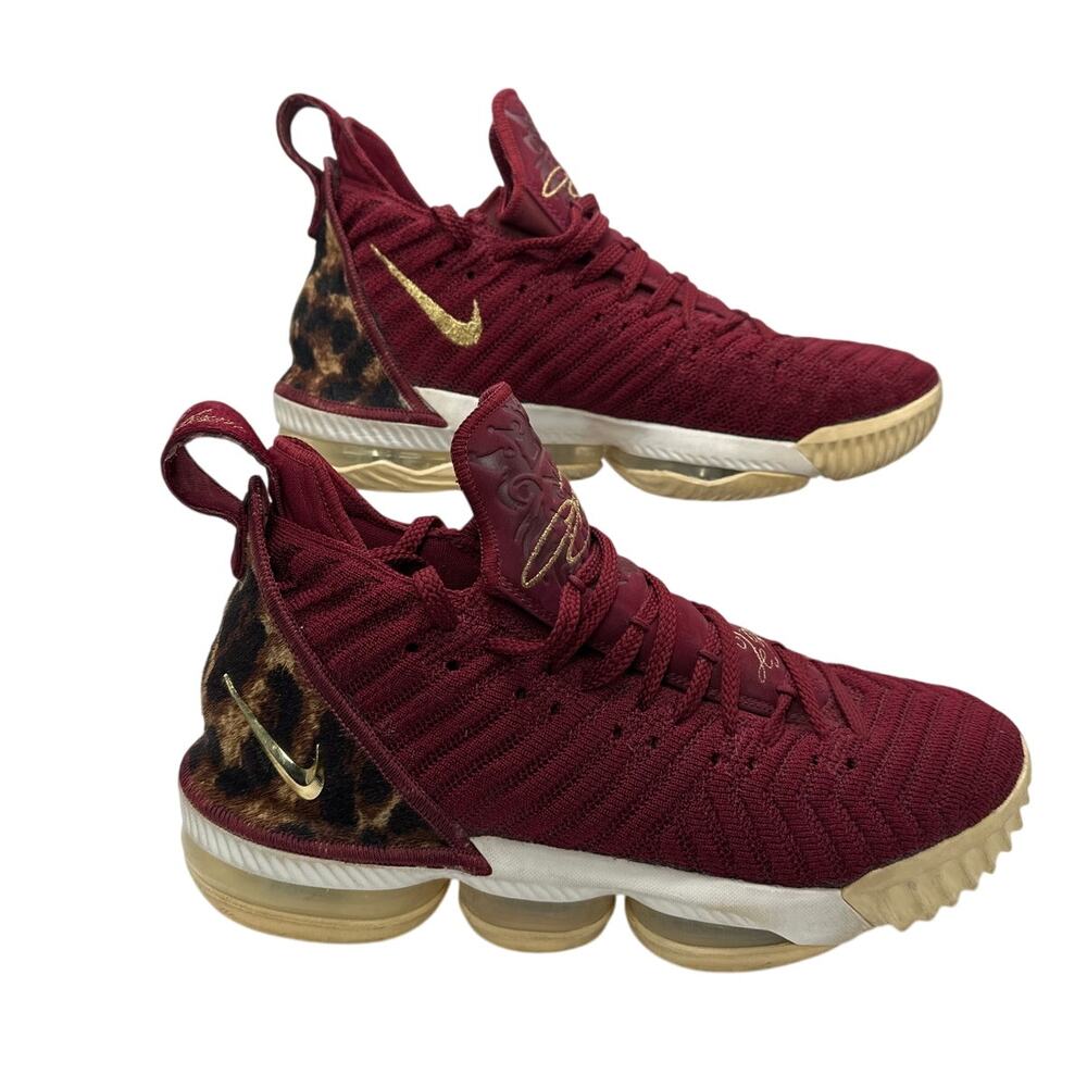 Nike LeBron 16 XVI King Red Gold Leopard Men's Shoes Sneakers Size 8 AO2588-601